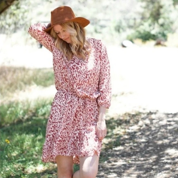 CAbi Dresses & Skirts - CAbi Sienna Ruffle Hem Boho Shirt Dress Size Large